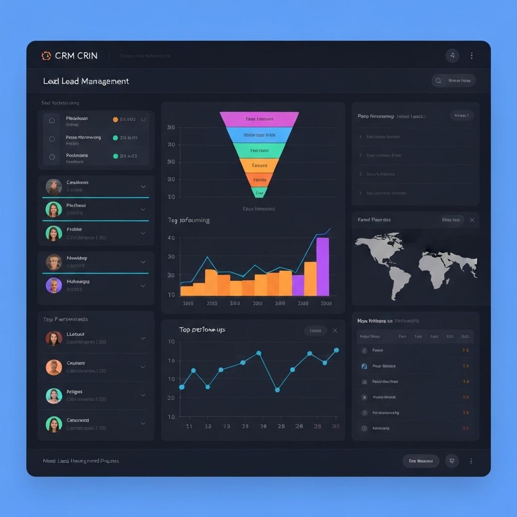 Lead management dashboard showing company data and lead scoring