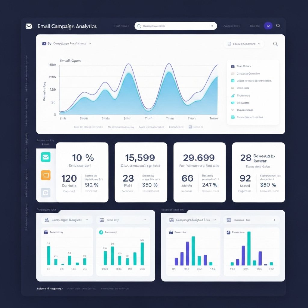 Email campaign dashboard with engagement metrics